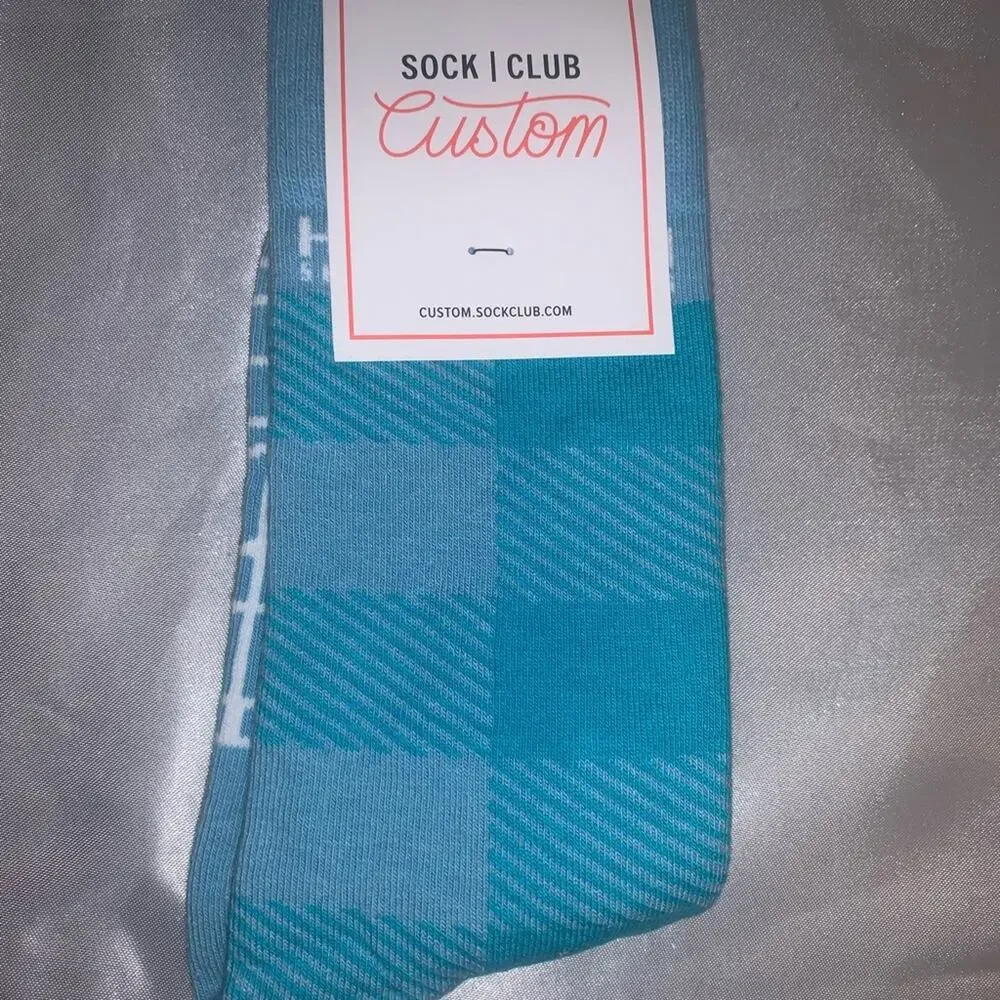 SOCK CLUB Custom Socks.‎ Blue with Turquoise pattern